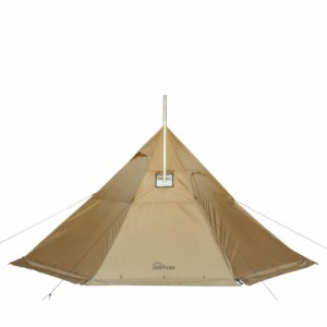 FireHikingワンポールテント キャンプテント 4-8人家族キャンプ 大型テント ティピーテント 煙突穴付き おしゃれ