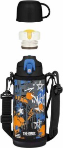 サーモス 水筒 真空断熱2ウェイボトル 0.8L/0.83L ブラックブルー 直飲み コップ付き 子供用 通園通学 FJJ-801WF BK-BL