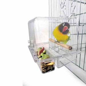 xuuyuu. アクリル バードフィーダー バード食器 小鳥の餌台 バスタブ フードボウル 野鳥 インコ 餌入れ 餌台 給餌器 取り付け簡単 掃除簡