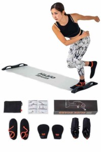 H&Yo 改良 スライドボード スケートトレーニング 【23種類のエクササイズ動画付】 自宅で筋トレと有酸素運動を同時に (180)