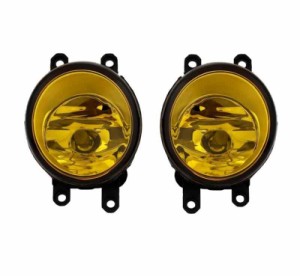 トヨタ フォグランプ ユニット 汎用 社外品 HID LED 純正サイズ交換用 H8 H11 H16 ガラス レンズ 互換 LR セット (イエロー)