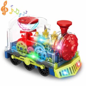電車 玩具 子供 おもちゃ 新幹線 蒸気機関車 機関車 モデルカー ミニカー はたらくくるま 透明ケース ギア ライト 音が鳴る 自動働く 障