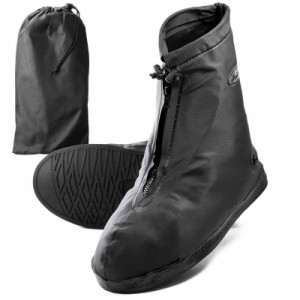 [4Speed] シューズカバー 防水 靴カバー 収納袋付き 雨靴カバー 「前面ファスナーとバックシート防水層で徹底防水調節ゴム紐付き」 レイ