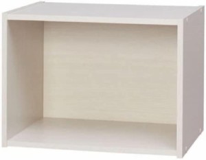 アイリスオーヤマ カラーボックス 1段 2段 収納ボックス 本棚 キューブボックス 扉付き (1)オフホワイト)