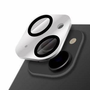 ルプラス(Leplus) iPhone 15/iPhone 15 Plus レンズ保護アルミカバー 「GLASS PREMIUM FILM」 レンズ一体型 シルバー 強化ガラス アルミ