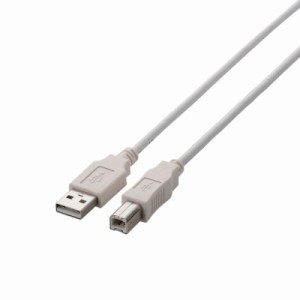 エレコム USBケーブル 【B】 USB2.0 (USB A オス to USB B オス) 1.5m ホワイト U2C-BN15WH