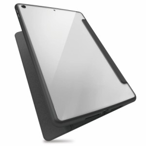 エレコム(ELECOM) iPad 10.2 第9/8/7世代 (2021/2020/2019年) ケース TOUGH SLIM 三つ折りスタンド フレームカラー 背面クリア ブラック 