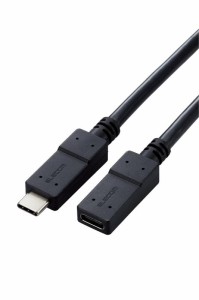エレコム usb c ケーブル 延長 Type C & Type C 5Gbps 充電器延長 USB Power Delivery対応 ブラック 1m USB3-ECC10BK