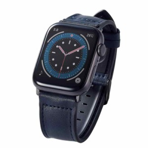 エレコム Apple Watch (アップルウォッチ) バンド 49mm 45mm 44mm 42mm レザー 革 TPU [装着感の高さと蒸れにくさを両立] 【Apple Watch 