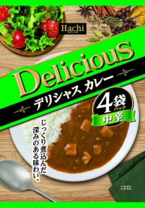 ハチ食品 デリシャスカレー中辛4P(1p170g