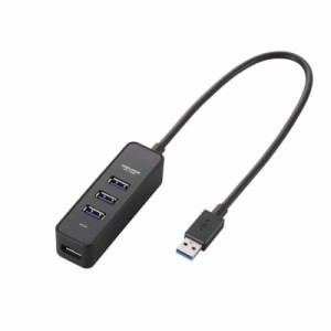 エレコム USB3.0 ハブ 4ポート バスパワー マグネット付 ブラック MacBook / Surface Pro / Chromebook他 ノートPC Nintendo Switch対応 