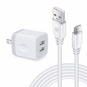 Viviber「アンドロイド充電器*1個+USB A-USB Cケーブル*1本*1.8m」Android スマホ 充電器 Type-c 急速充電 usb携帯充電器 タイプc usb 充