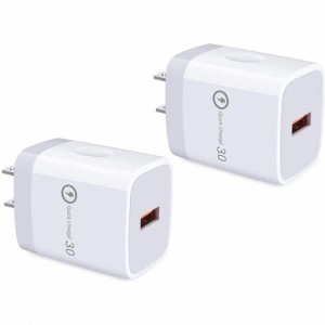 [2個セット] USB充電器 Quick Charge 3.0 充電器 iPhone 15充電 認証済 QC3.0 18W 急速 iPhone/iPad/Galaxy S10 S9 S8 Note8 / Sony Xper