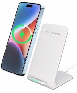 Ralkepy ワイヤレス充電器  2 in 1  最大15W出力 Qi認証 iPhone/AirPods Pro/Apple watch/Galaxy/Xperia 対応 充電スタンド 置くだけ充電