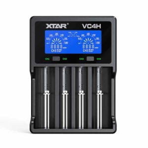 XTAR VC4H リチウム充電器 電池充電器 3.6V/3.7Vリチウムイオン電池 10400〜32650 保護回路付21700電池対応 1.2V ニッケル水素電池/ニカ