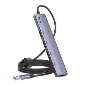 Aceele USB ハブ 4 USB ポート USB 3.0 ウルトラスリム ハブ 60cm 延長ケーブル 在宅勤務 (4 USB-A（120cm）)