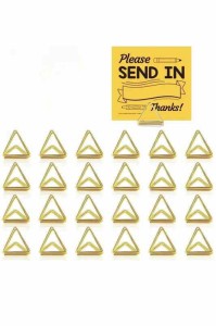 メモクリップ カードスタンド 金属三角クリップ 文房具カード 写真 立て 可愛い おしゃれ カード 名刺 (ゴールド)