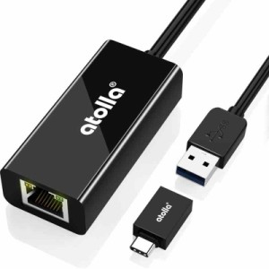 atolla Switch有線LANアダプター USB LAN 変換アダプター USB To RJ45 1Gbps高速通信 USB3.0 Type-C LANケーブル イーサネットアダプタ 