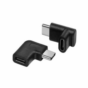 YFFSFDC USB Type C 変換 90° L字 USB3.1 タイプc 変換アダプタ オス メス USB c コネクター 延長アダプタ 2個セット (90°右 & 左/上 &