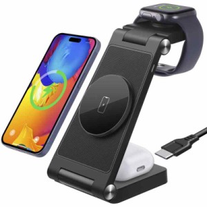 ワイヤレス充電器 3in1 充電器 apple watch 充電スタンド 【2023最新型】apple 充電スタンド magsafe 3in1 iphone apple watch 充電器 18