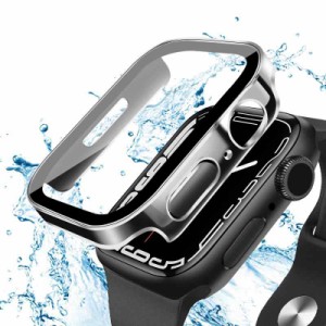 ANYOI 対応 Apple Watch ケース 44mm 防水ケース 3D直角エッジデザイン メッキ加工 アップルウォッチ カバー ガラスフィルム アップルウ