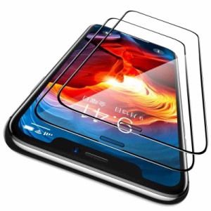 CASEKOO iPhone 11 / iPhone XR 用 ガラスフィルム ガイド枠付き 2枚セット 日本旭硝子製 全面保護フィルム 強化ガラス 気泡ゼロ 飛散防