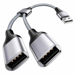 USB スプリッタ、 ANDTOBO USB 2.0 A オス - 2 デュアル USB メスジャック Y スプリッタハブ電源コード延長アダプタケーブル