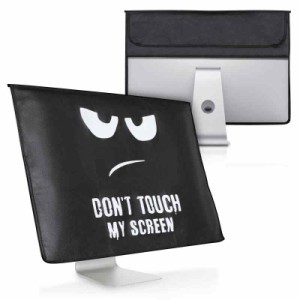 kwmobile モニターカバー 対応: 24-26モニター - Dont touch my screenデザイン 白色/黒色 (Dont touch my screen 白色 / 黒色)