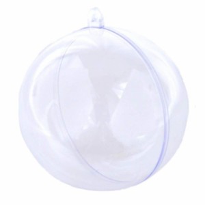 【TKY】 プラスチックボール プラスチック 球 オーナメント ボール 飾り 透明 中空 球体 装飾 収納 DIY (14cm)