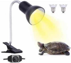 爬虫類 ライト 亀 ライト50W 75W 新しいタイミングと温度調整機能アナログ太陽 CHAUYI 亀ライトUVA+UVBライトホーンランプシェード付き 