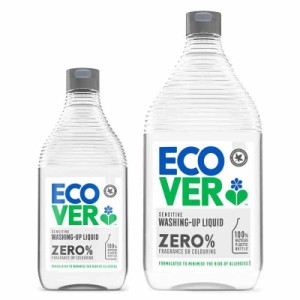 ECOVER(エコベール) ゼロ 食器用洗剤 (無香料・無着色) 本体(450ml)+詰め替え(950ml) 大容量 ecover キッチン洗剤 台所洗剤 油汚れ まと