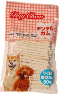 ペットケアー 犬用おやつ ドッグチューミルク風味棒型ガム 80個 (x 1)