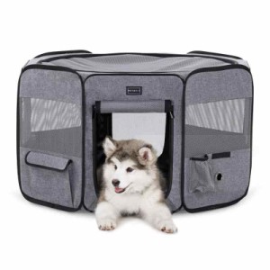 petsfit ペットキャリーバッグ 折りたたみペットサークル (グレー)