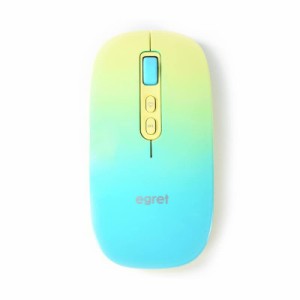 EGRET 女性向けかわいいマウス Bluetooth5.0/3.0/2.4G 3モード対応 ワイヤレス おしゃれ（PrettiE） (萌黄)