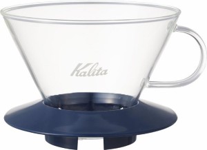 Kalita (カリタ) コーヒー ドリッパー ウェーブシリーズ ガラス製 (スモーキーブルー)