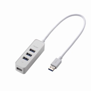 エレコム USB3.0 ハブ 4ポート バスパワー マグネット付 MacBook / Surface Pro / Chromebook他 ノートPC Nintendo Switch対応 ホワイト 