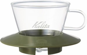 Kalita (カリタ) コーヒー ドリッパー ウェーブシリーズ ガラス製 (アーミーグリーン)