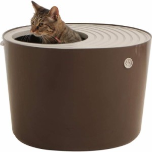 アイリスオーヤマ(IRIS OHYAMA) システムトイレ用 上から猫トイレ システムタイプ (飛び散らない) ブラウン 230×265mm