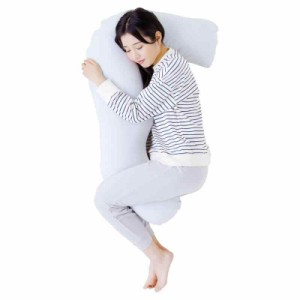 モリピロ(MORIPiLO) 抱き枕 授乳クッション (グレー) L字型 約100x60cm やわらかニット生地 横向き寝サポート マタニティ用 日本国内充填