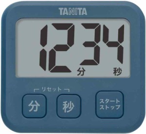 タニタ キッチン タイマー マグネット付き 大画面 薄型 TD-408 (ブルー)