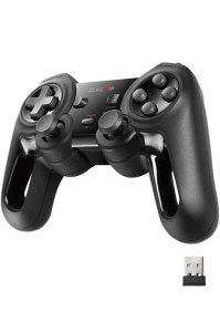 エレコム ワイヤレス ゲームパッド 13ボタン Xinput 振動 連射 高耐久 ブラック JC-U4113SBK