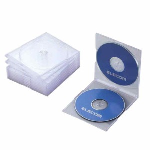 エレコム CD/DVDスリムプラケース/2枚収納/10パック/クリア