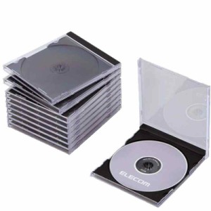 エレコム CD/DVDプラケース/1枚収納/10パック/ブラック