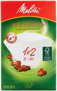 メリタ Melitta コーヒー フィルター ペーパー 2~4杯用 1×2 用 40枚入り アロマジックシリーズ ホワイト