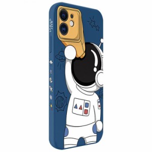 スマホケース iPhone11/12 宇宙飛行士 液体シリコーンiphone7/8/xr/se ケース 携帯ケース 耐衝撃 すり傷防止 ワイヤレス充電対応 (ブルー