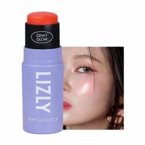 チーク ハイライター スティック マルチフェイス メイクアップ スティック マルチバーム LIZLY Dewy Glow Cheek Hilighter Multi Balm St