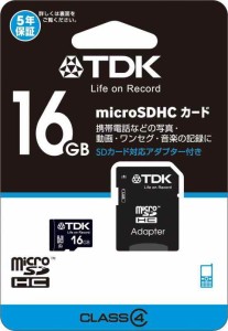 TDK microSDHCカード 16GB Class4 5年 SDカードアダプター付 Newニンテンドー3DS動作確認済み T-MCSDHC16GB4