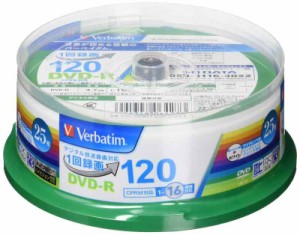 Verbatim バーベイタム 1回録画用 DVD-R CPRM 120分 25枚 ホワイトプリンタブル 片面1層 1-16倍速 VHR12JP25V1