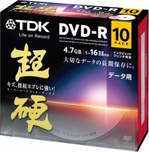 TDK データ用DVD-R 16倍速対応 ホワイトワイドプリンタブル キズや指紋ヨゴレに強いスーパーハードコート・ディスク 「超硬」シリーズ 10