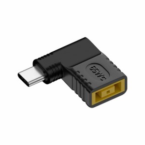CYアダプタDC 20 Vジャック入力USB-C Type-C出力90度直角電源プラグ充電アダプタ (Black 1145MM)
